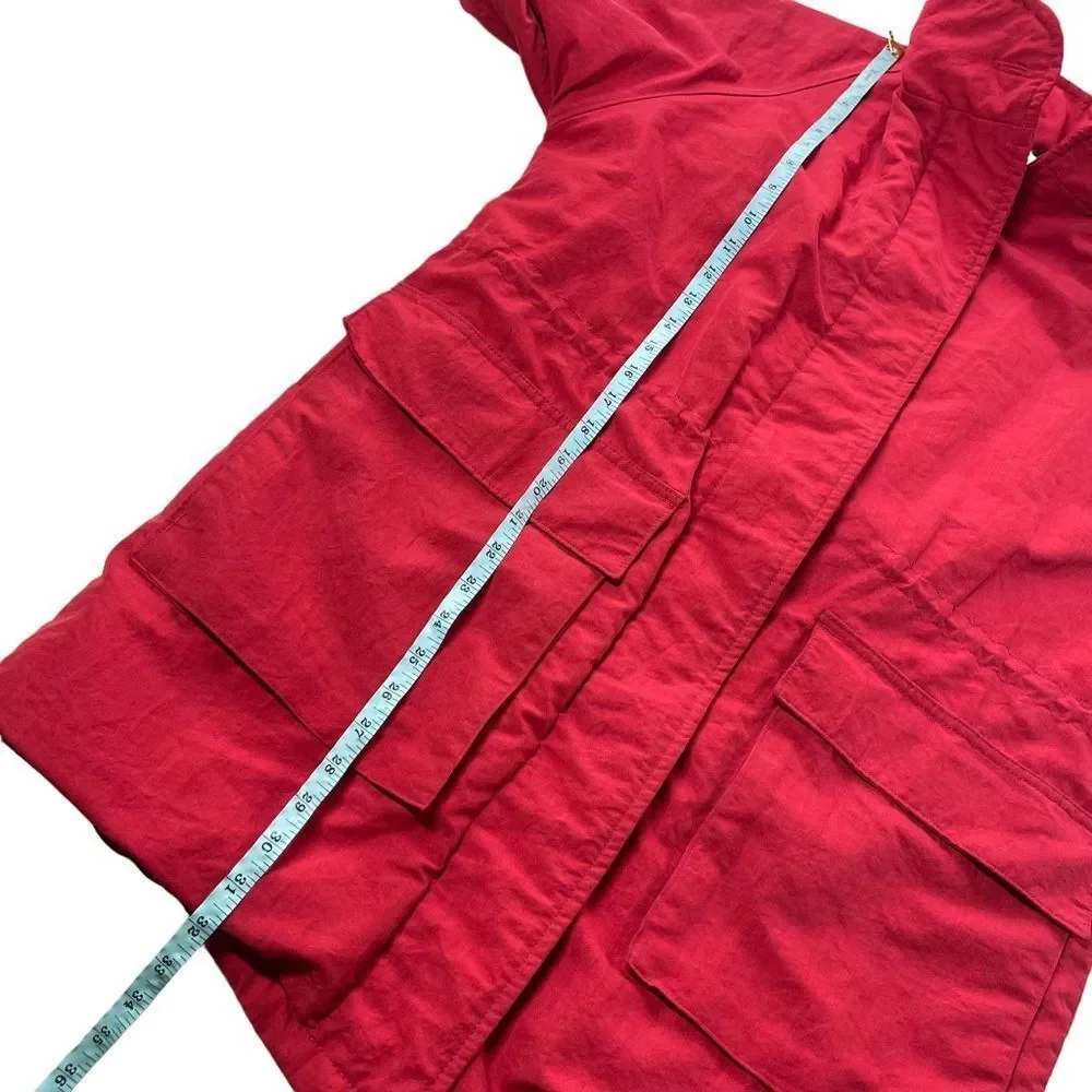 Woolrich Full Zip Coat Womens Medium Red Wool Thinsulate Parka - Picture 7 of 9